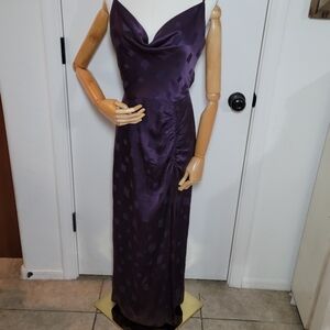 Milly Lilliana Purple Geometric Jacquard Silk-Blend Engagement Midi Dress Size 6